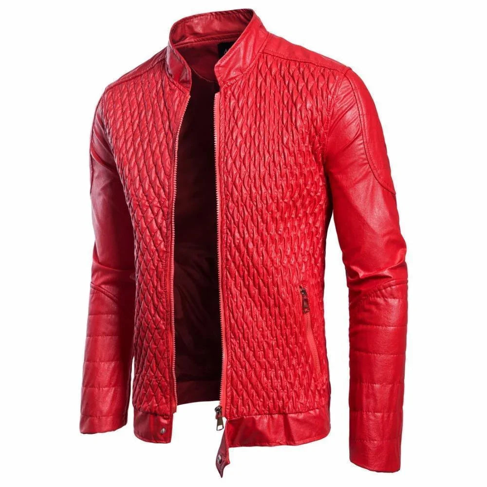 Mode Herrjacka med unikt diamantmönster. Elegant och avslappnad stil för den medvetna mannen.