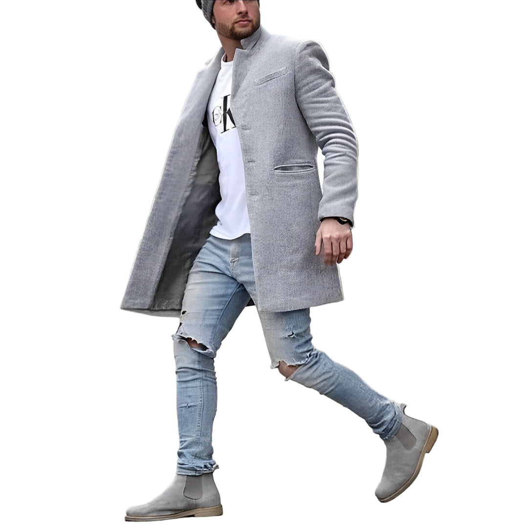 Herrjacka med unik design för vintern, elegant och varmt ytterplagg för en stilren look