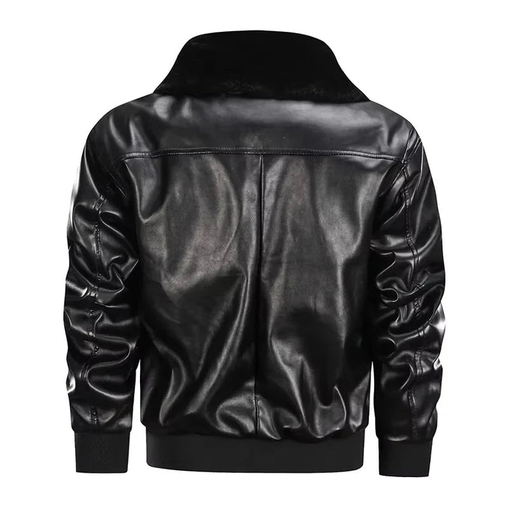 Svart herrjacka i retrostil, perfekt för vår och höst. Mångsidig casual jacka, bekväm passform herrmode.