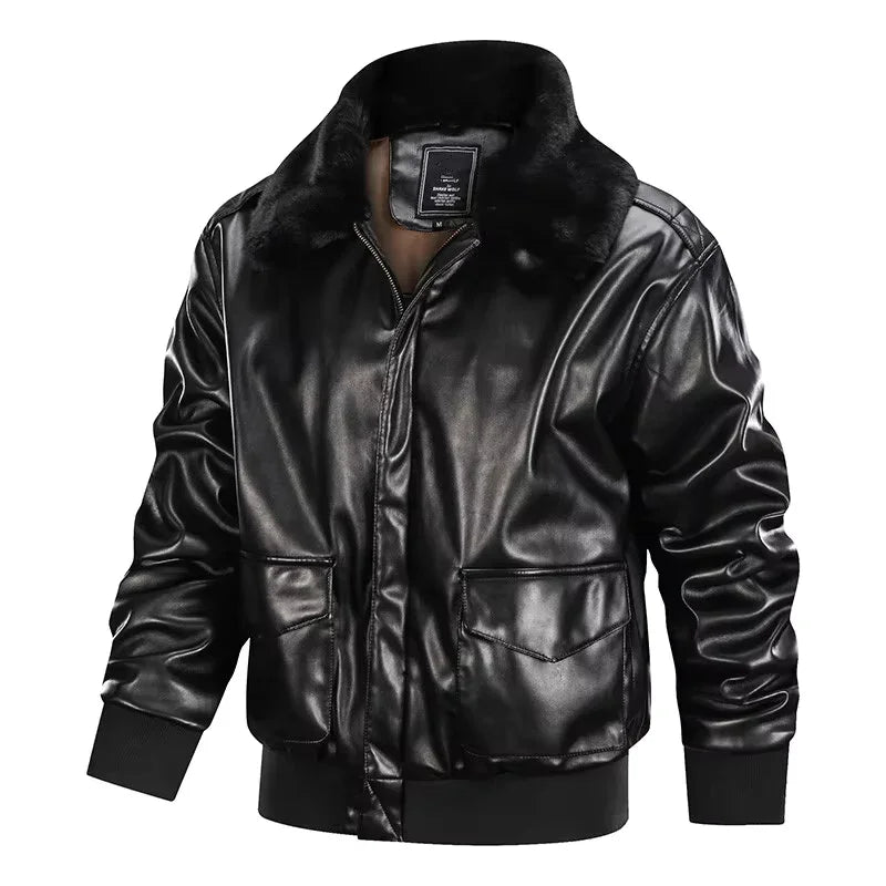 Man bär brun retro herrjacka, casual stil. Tidlös vårjacka som matchar modernt herrmode, bekväm.
