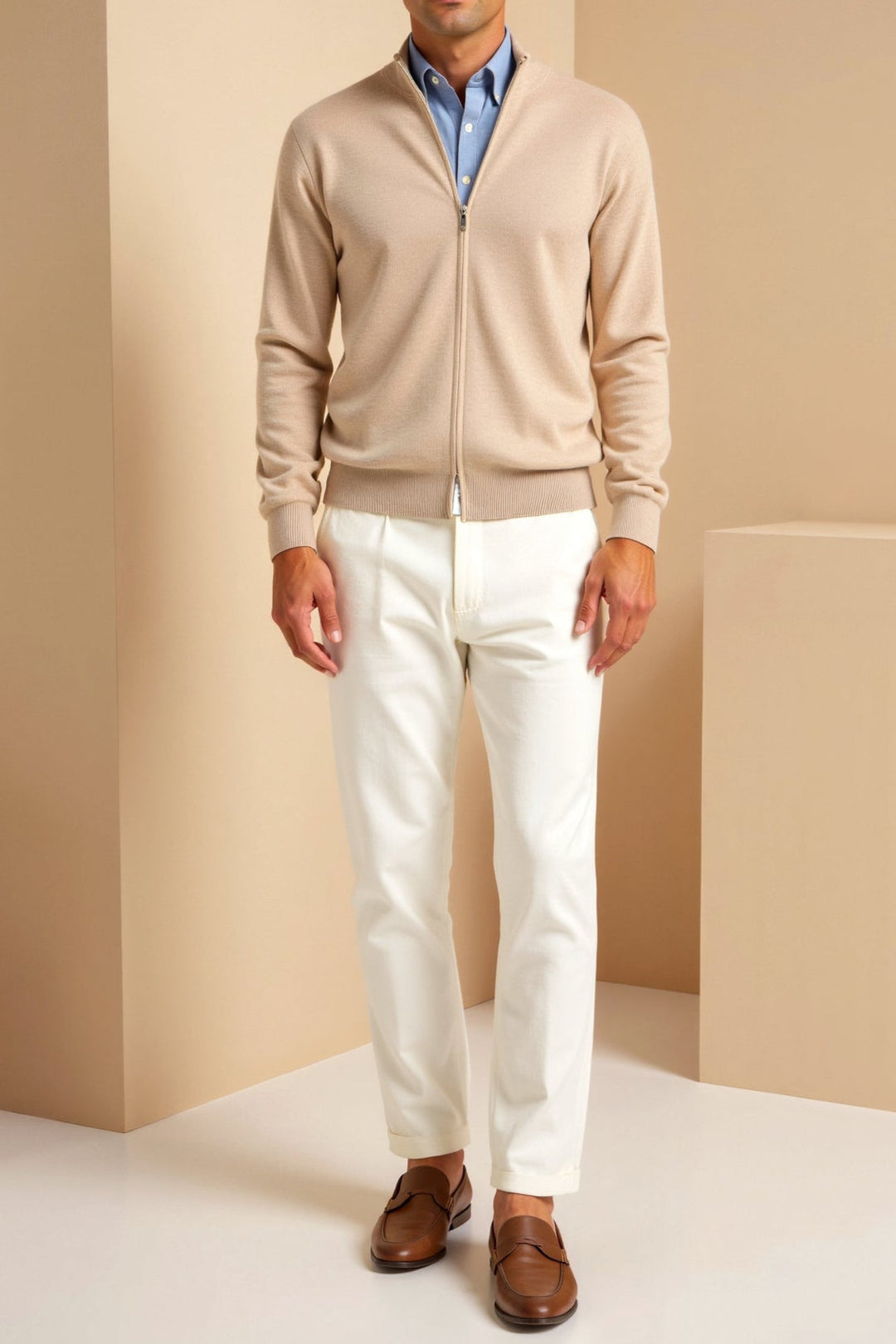 Höst/vår slim-fit herrkofta, ett måste för den moderna mannens eleganta och stilrena garderob.