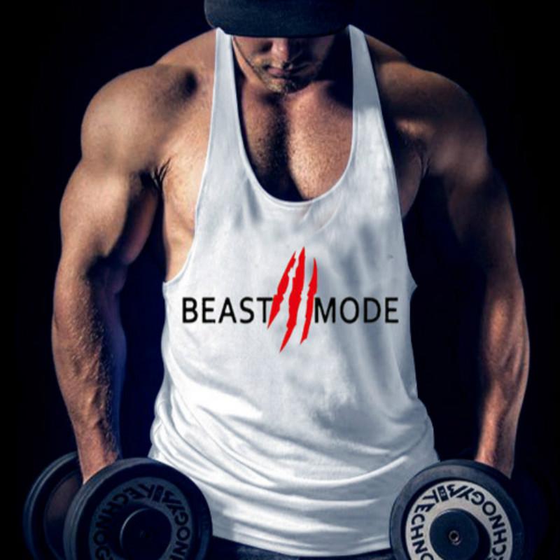 Herrlinne 'Beast Mode'. Tryckt linne för herrmode, aktivkläder och perfekt för träningen.