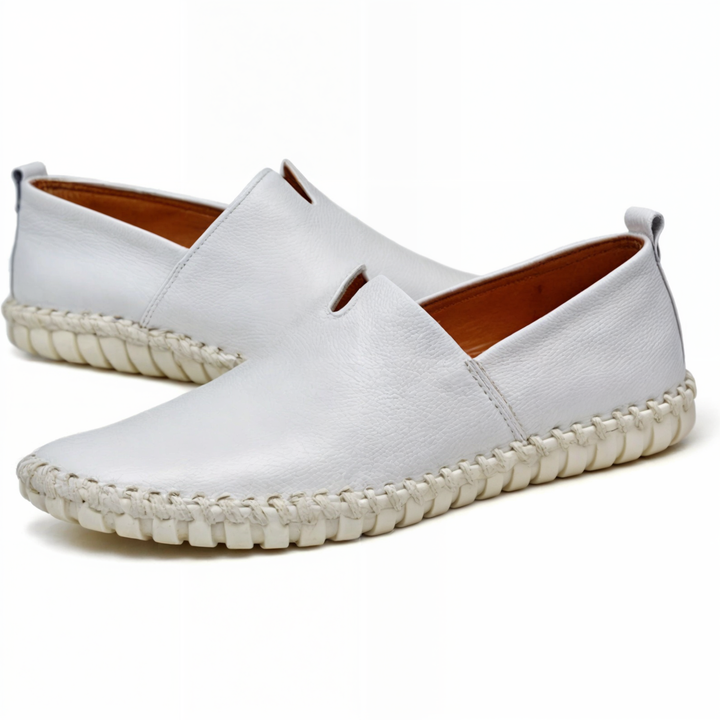 Snygga slip-on loafers i mörkbrunt syntetiskt läder för män, bekväma vardagsskor