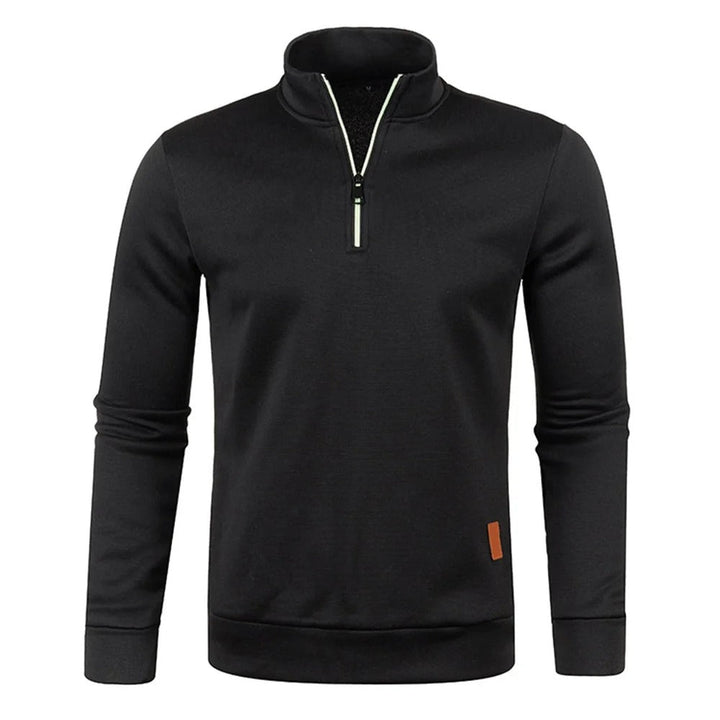 Snygg herrpullover med halv dragkedja. Modern passform, idealisk för mode och komfort.