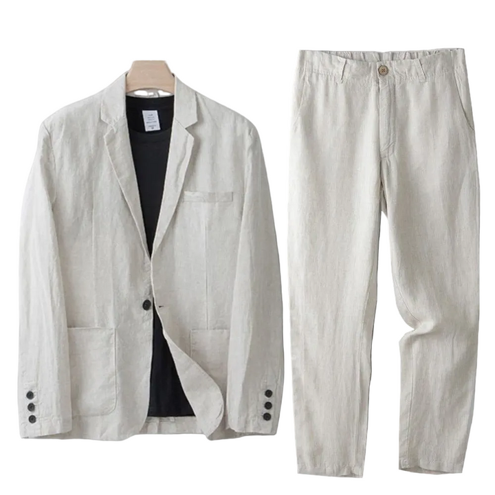 Herrset i avslappnad stil för sommar. Elegant & bekvämt matchande set för män.