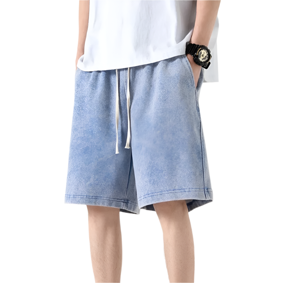 Herrshorts med dragsko för avslappnad stil. Bekväma sommarshorts, perfekta för fritid och vardag.