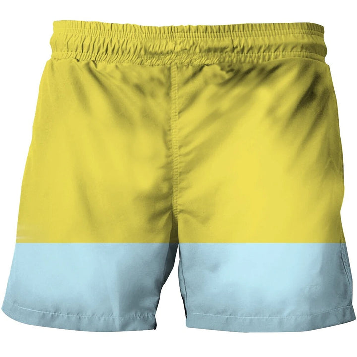 Mångsidiga herrshorts med färgstarka 3D-mönster. Bekväma badshorts/sommarshorts i plusstorlek för herr.