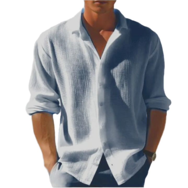Herrskjorta button-down, långärmad, stilren design för vardag & business casual.
