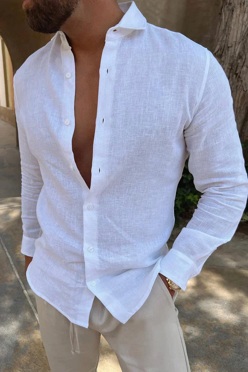 Herrskjorta i avslappnad stil, bekväm och lättvikt, perfekt för sommarstil, casual, herrmode