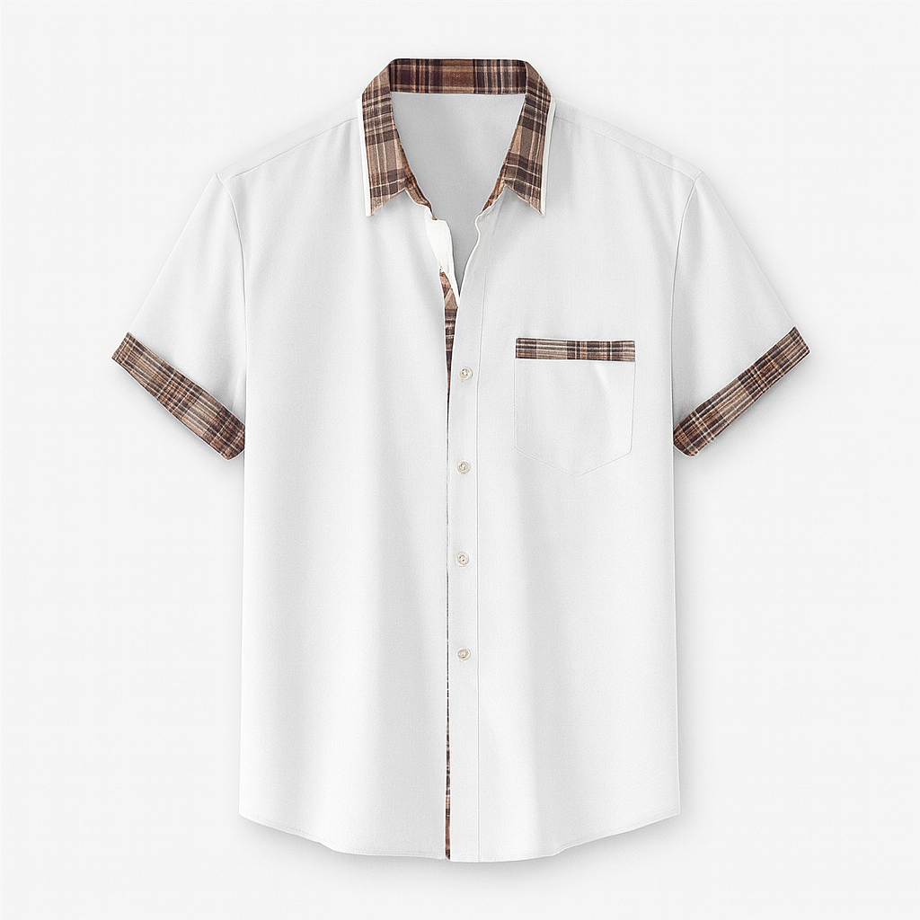 Herrskjorta kortärmad i modern slimfit stil. Perfekt för vardag och semiformella tillfällen.