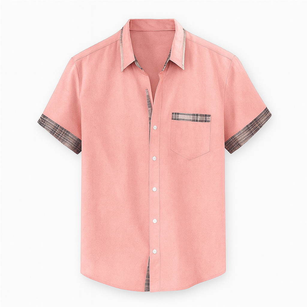 Elegant kortärmad herrskjorta. Ger en stilfull look för både sommarvardag och semiformella tillställningar.
