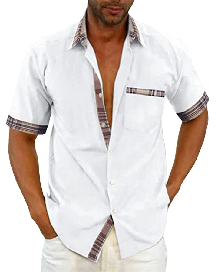 Herrskjorta kortärmad i stilren design, andningsbart material, perfekt för sommar och casual look.