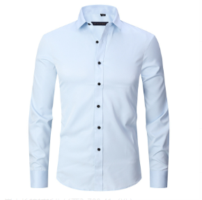 Stilren slim fit herrskjorta, stretchig för komfort. En mångsidig fritids- och kontorsskjorta.