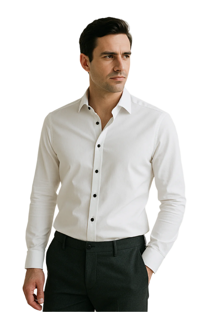 Modern slim fit herrskjorta för en stilren smart casual-look. Bekväm stretchkvalitet.