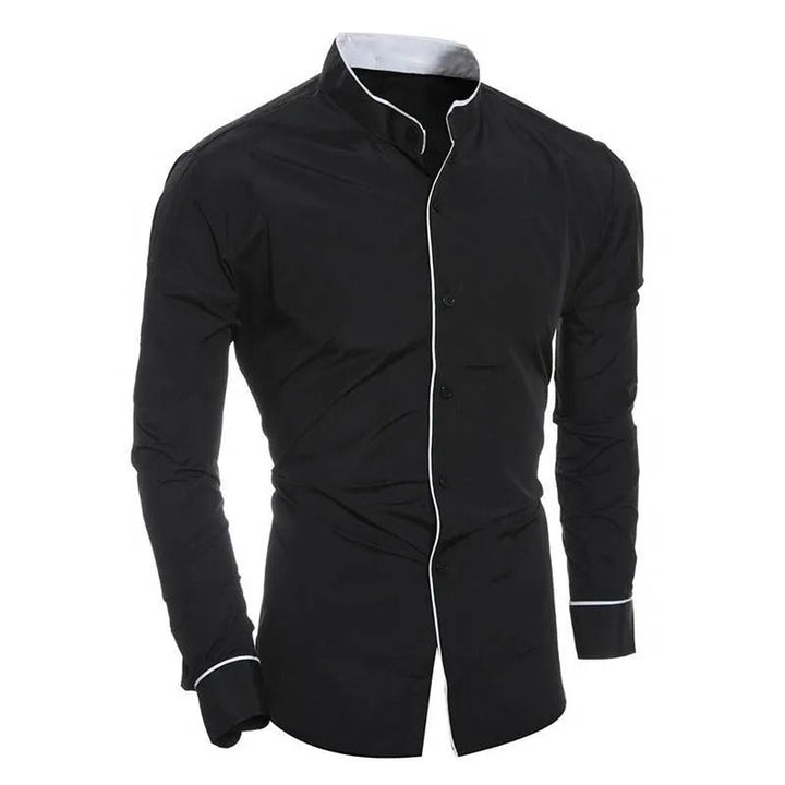 Herrskjorta slim fit svart långärmad, perfekt för både formella event och casual look