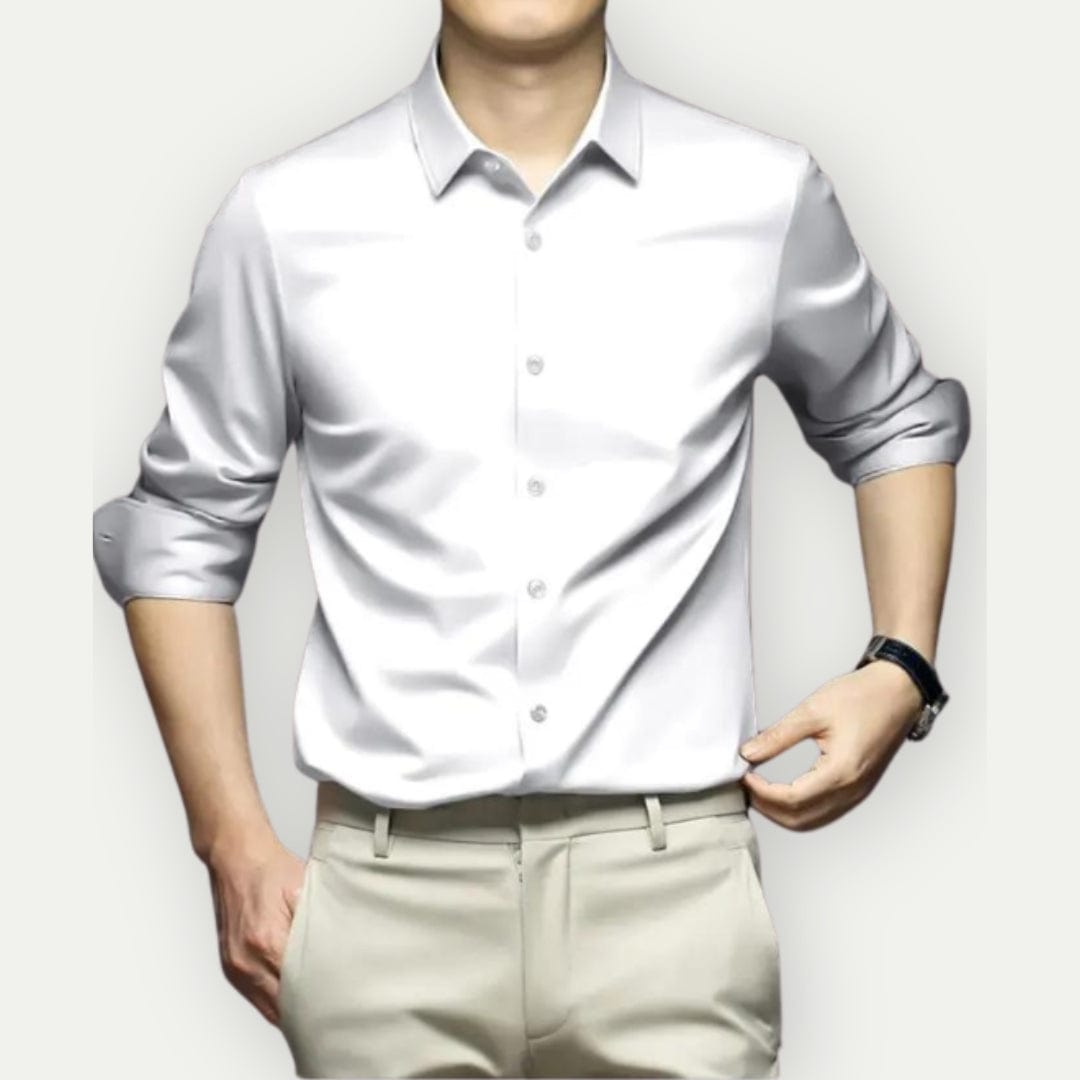 Herrskjorta slim fit i en varm färg, perfekt för en modern och bekväm casual look.