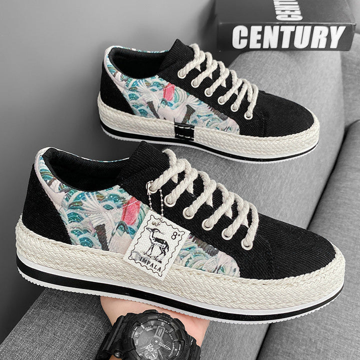 Herrskor Mateo, bekväma sportiga sneakers med unikt aztekiskt mönster för fritid.