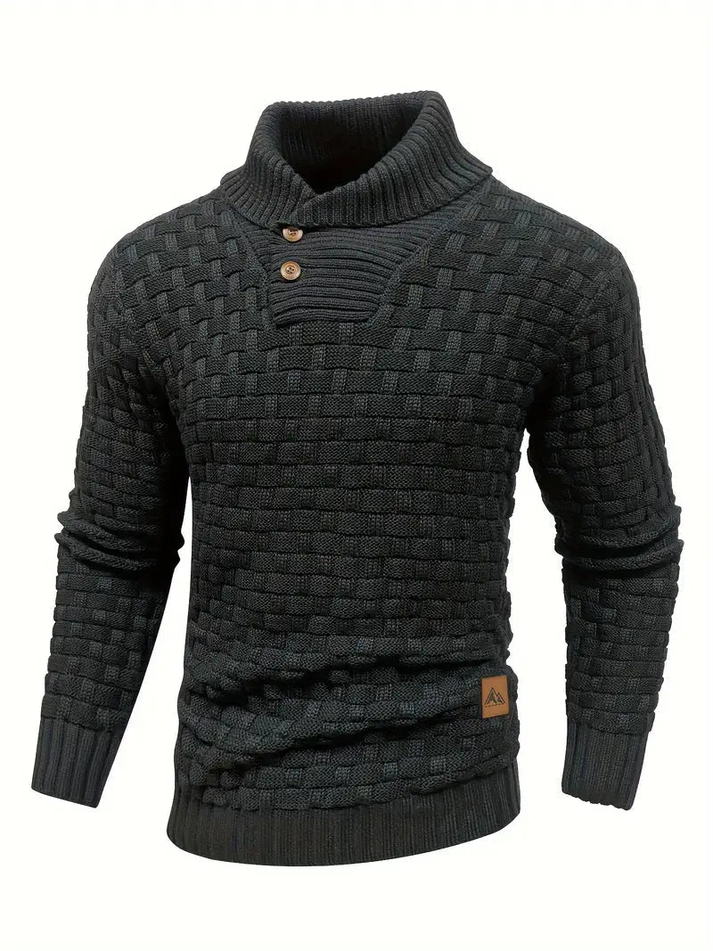 Herrtröja i stickad design. Mjuk och elegant herrtröja för stilrent höst- och vintermode.