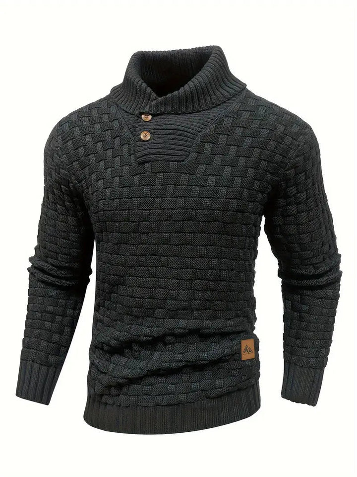Herrtröja i stickad design. Mjuk och elegant herrtröja för stilrent höst- och vintermode.