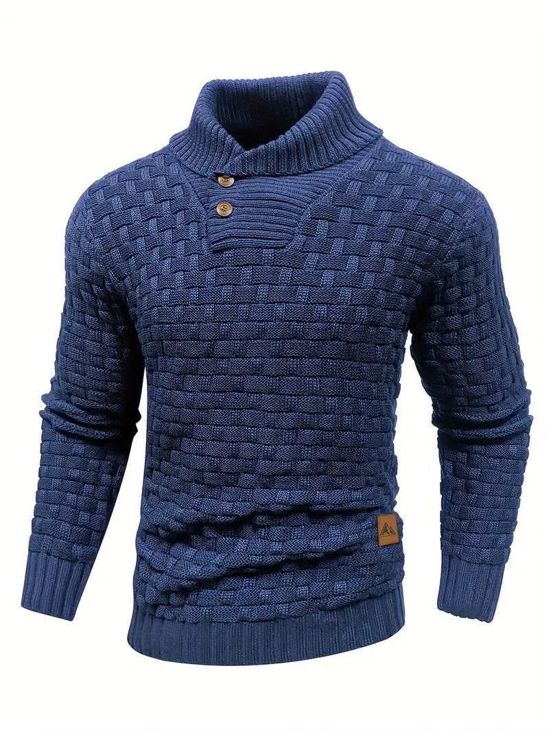 Bekväm stickad herrtröja, idealisk för avslappnad look eller smart casual höstoutfit.