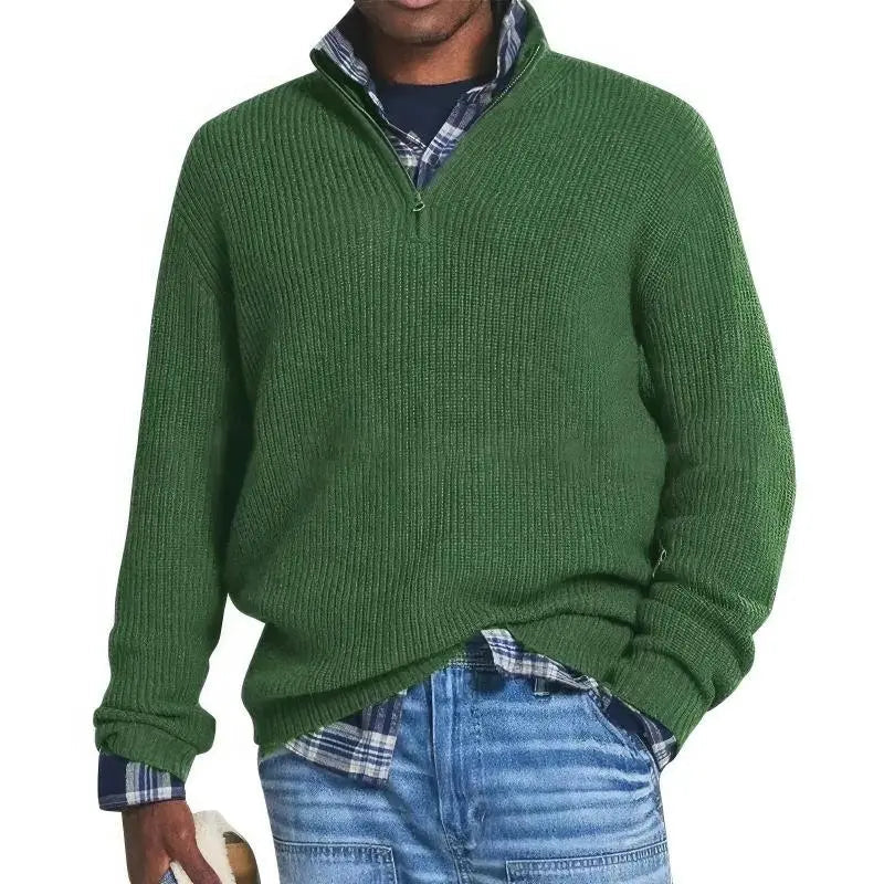 Stilren herrtröja med dragkedja. Modern, bekväm och mångsidig för smartcasual vardagslook.