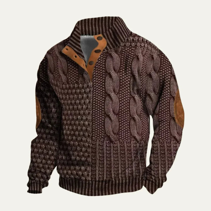 Stilren herrtröja med hög hals: Elegant och tidlös design för en bekväm och varm känsla.