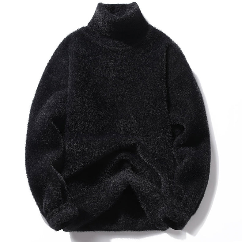 Klassisk stickad herrtröja med hög krage. Varm vardagströja i flerfärgad design. Finns i S-3XL.