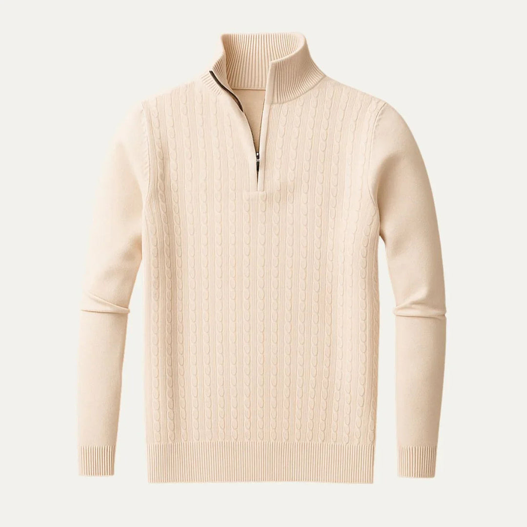 Elegant herrtröja med halv dragkedja för formella och avslappnade tillfällen. Stilren design i fin merinoull.