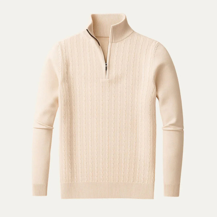 Elegant herrtröja med halv dragkedja för formella och avslappnade tillfällen. Stilren design i fin merinoull.