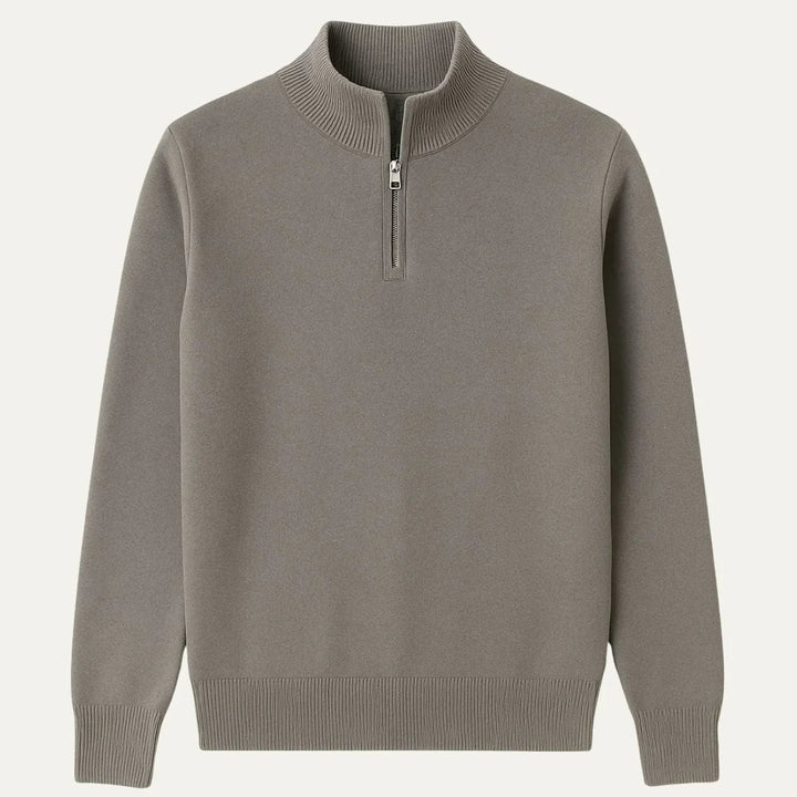 Elegant herrtröja med halv dragkedja. Mångsidig och komfortabel för höst och vår.