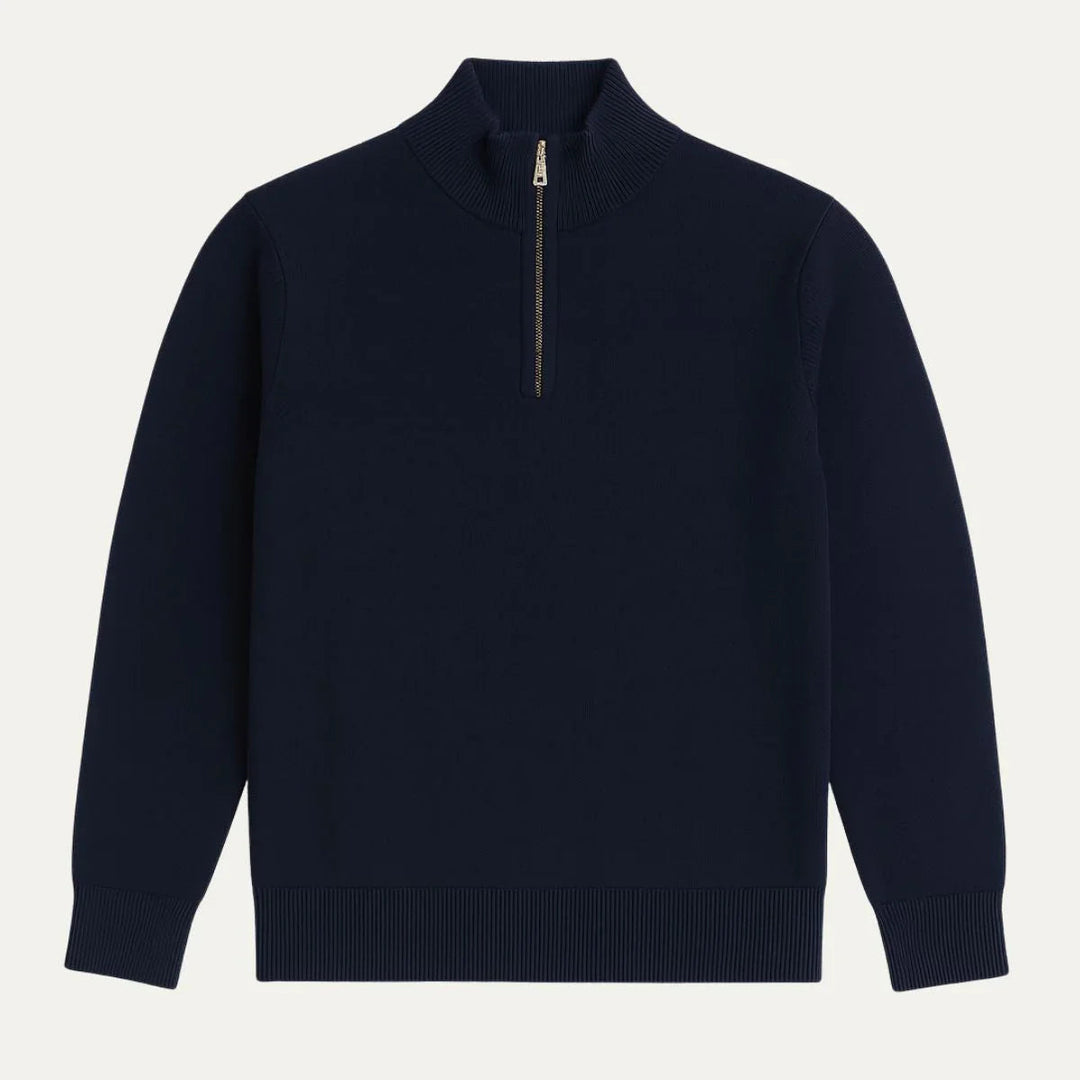 Mångsidig herrtröja med halv dragkedja för höst och vår. Stilren och praktisk design.