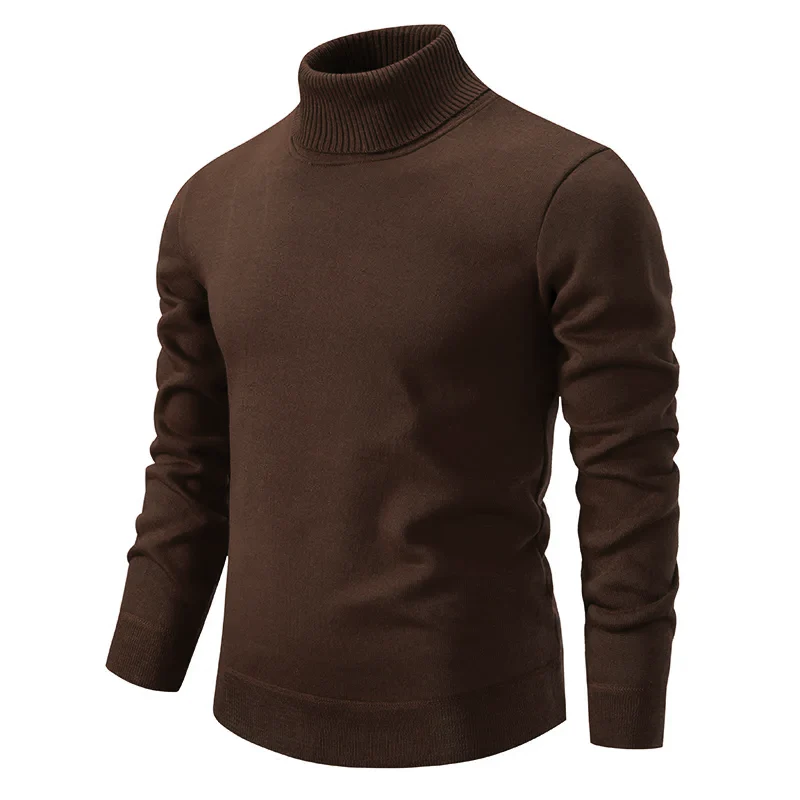 Herrtröja med hög polokrage, utmärkt för kyligare dagar. Mjukt material, bekväm design för vardag och fest.