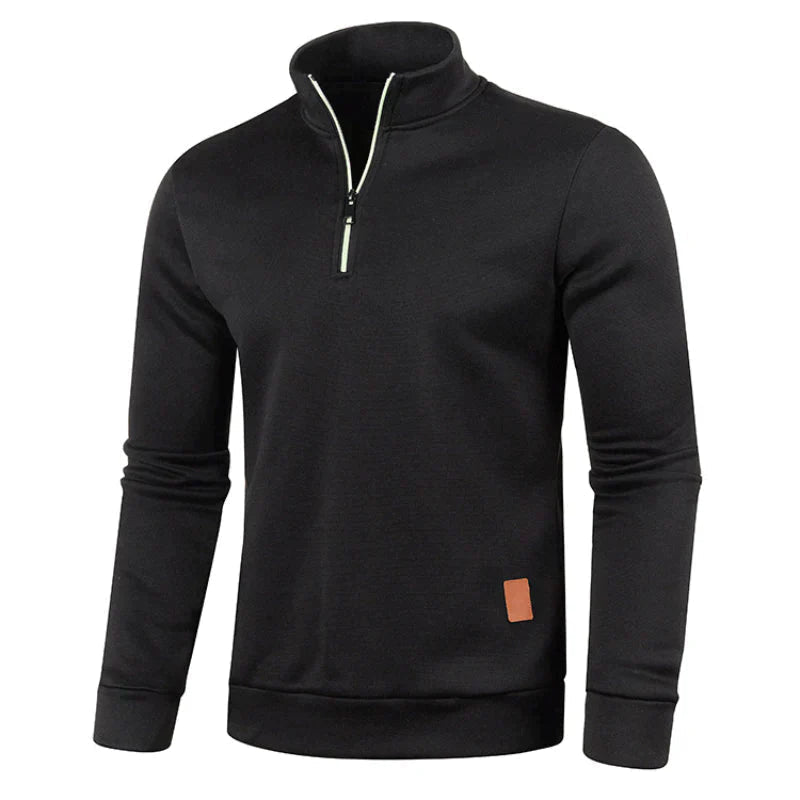 Stickad herrpolotröja, bekväm och mjuk för vardag. Elegant herrmode för höst och vinter.