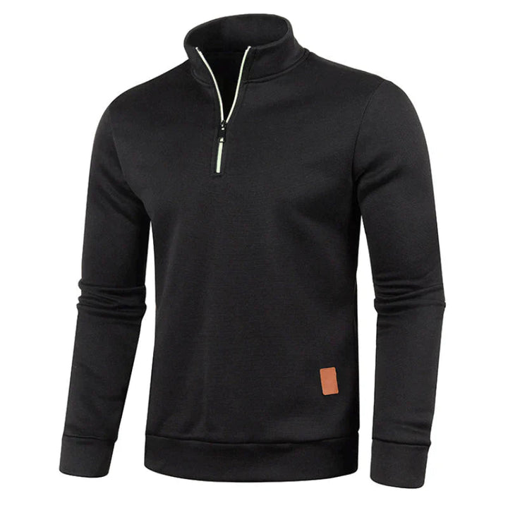 Stickad herrpolotröja, bekväm och mjuk för vardag. Elegant herrmode för höst och vinter.