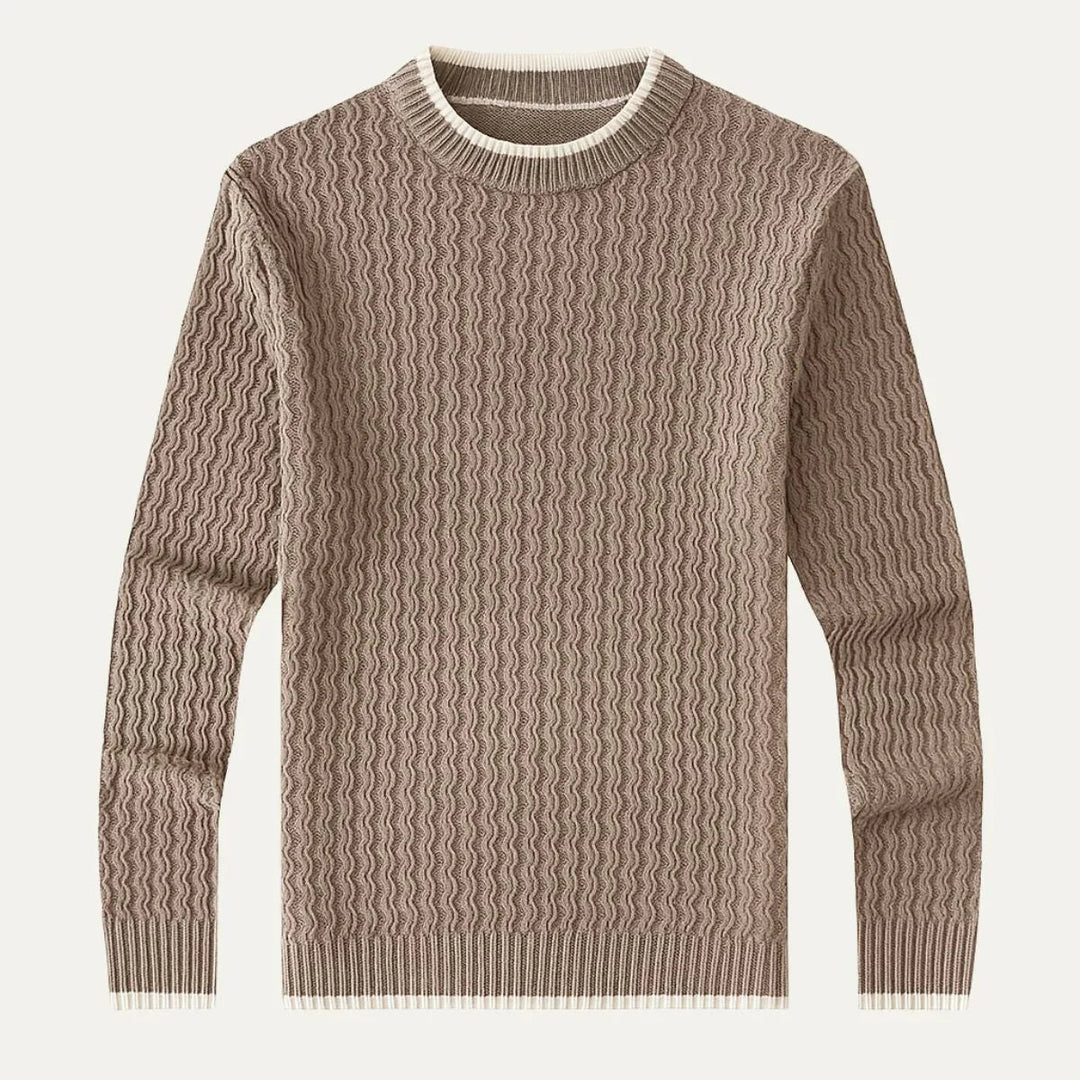 Elegant herrtröja med rund hals för mångsidig vardagsstil eller smartare tillfällen. Idealiskt basplagg.
