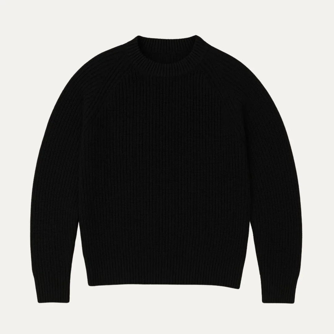 Bekväm herrtröja med rund hals för höstmode & vinterkläder. Tidlös & klassisk design.
