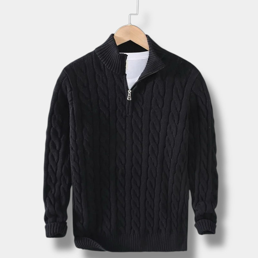 Vardagsmode: Herrtröja Mock Neck Jacquard – elegant och bekväm för alla tillfällen.