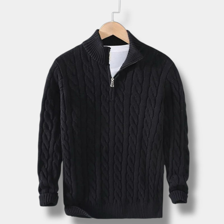 Vardagsmode: Herrtröja Mock Neck Jacquard – elegant och bekväm för alla tillfällen.
