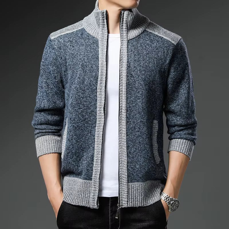 Stilren herrväst med dragkedja, slimmad design. Perfekt ytterplagg för höst- och vintermode.