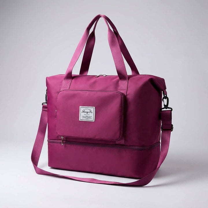 Smart handbagage resväska, hopfällbar och expanderbar för flexibelt resande.
