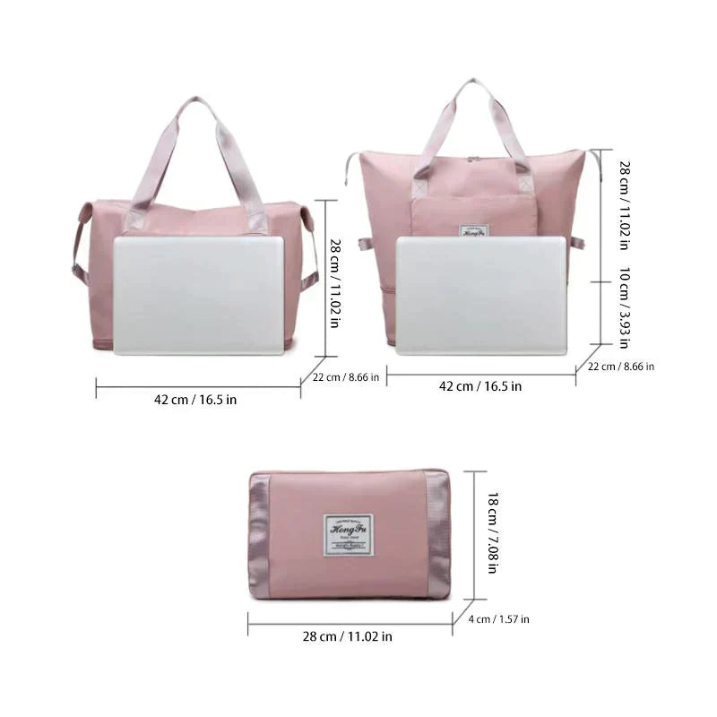 Lättviktig FlexiCarry handbagageväska. Hopfällbar design, perfekt för spontana resor. Smart organisering.