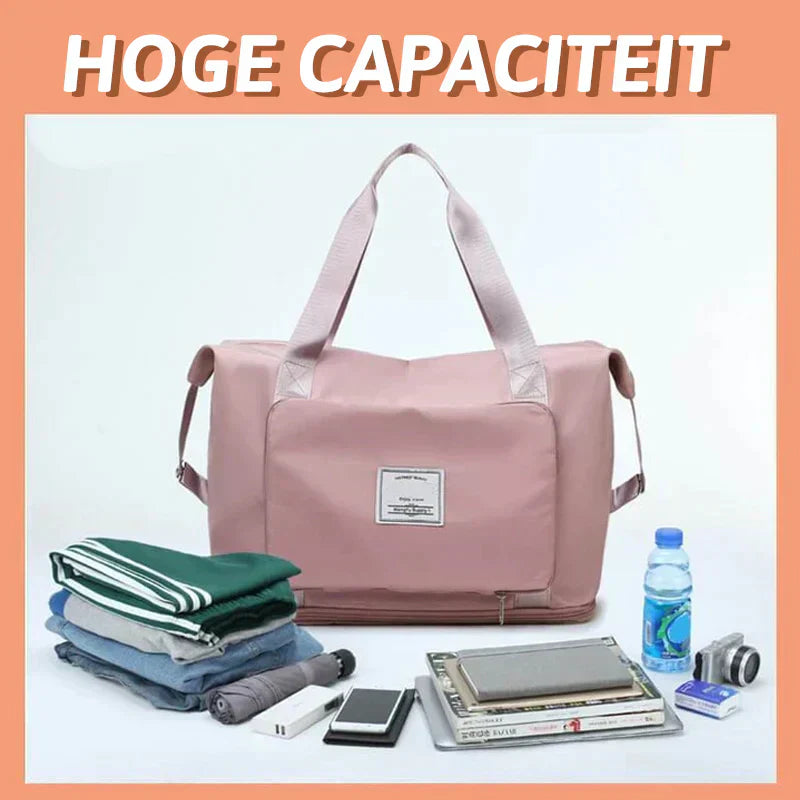 FlexiCarry reseväska, hopfällbar & rymlig. Passar som handbagage, weekend- eller shoppingväska. Praktisk design.