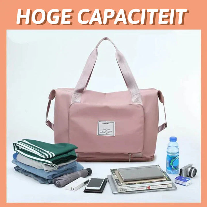 FlexiCarry reseväska, hopfällbar & rymlig. Passar som handbagage, weekend- eller shoppingväska. Praktisk design.