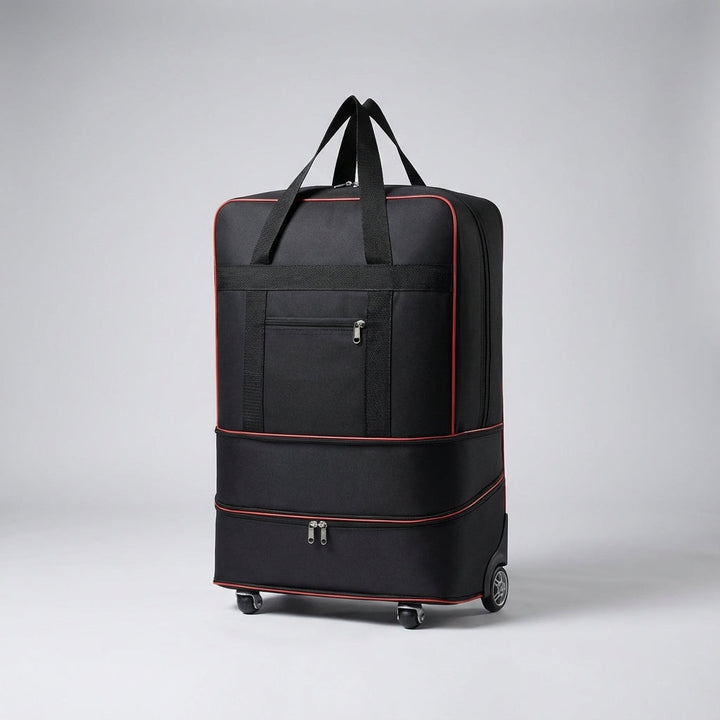 Kompakt och vattentät hopfällbar resväska RollPacko med hjul. Smidigt unisex bagage för resan.