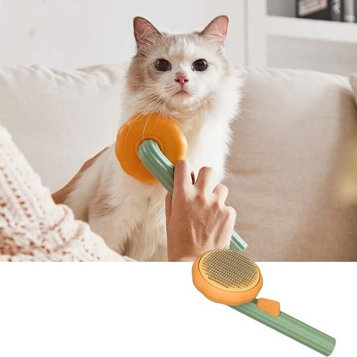 Innovativ pumpaborste för enkel grooming & pälsvård. Ett viktigt djurtillbehör för glänsande päls.