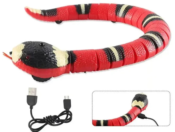 Interaktiv ormleksak för katt med smart rörelsesensor, perfekt för leksugen katt och dess jaktinstinkt.