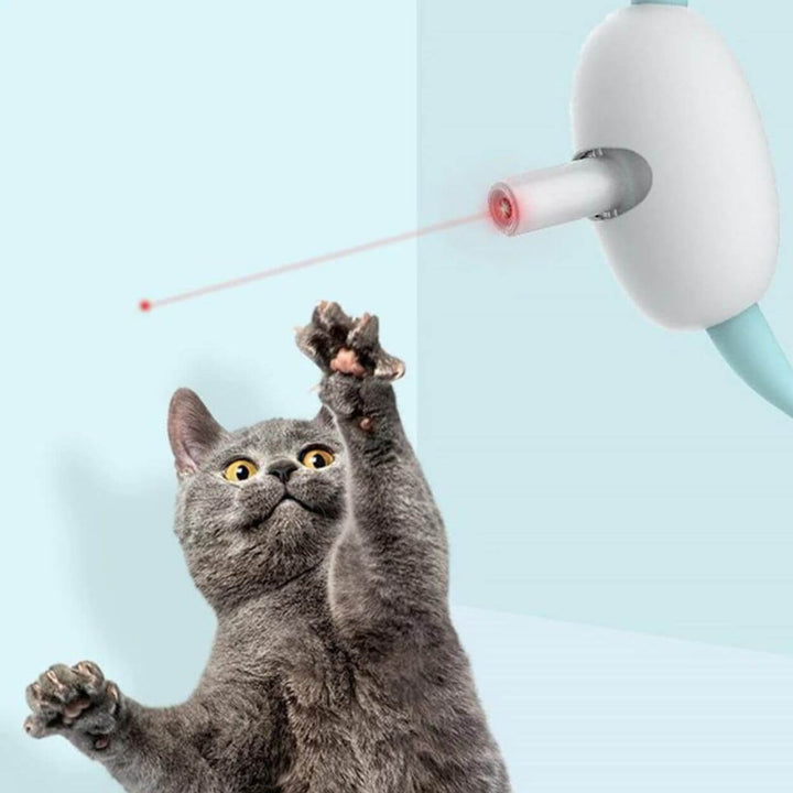 Rosa uppladdningsbart laser katthalsband. Innovativ kattleksak för interaktiv underhållning & djurträning.
