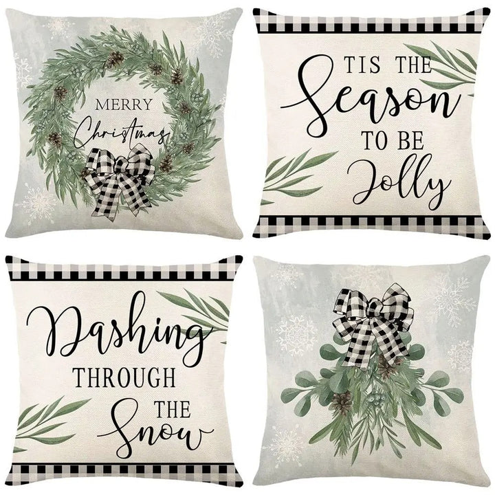 Färgstarkt julkuddfodral 45x45cm, lyfter fram din juldekoration och ger glad julstämning.