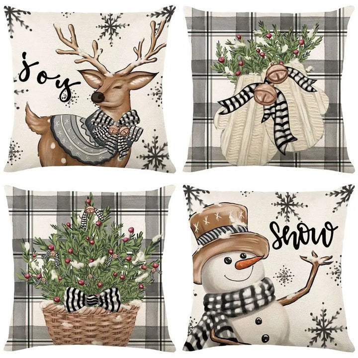 Kuddfodral 45cm med julmotiv, för en komplett och mysig julheminredning.
