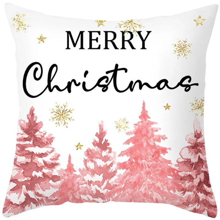 Festligt julkuddfodral 45x45cm, grön heminredning som skapar mysig julstämning i sovrummet.